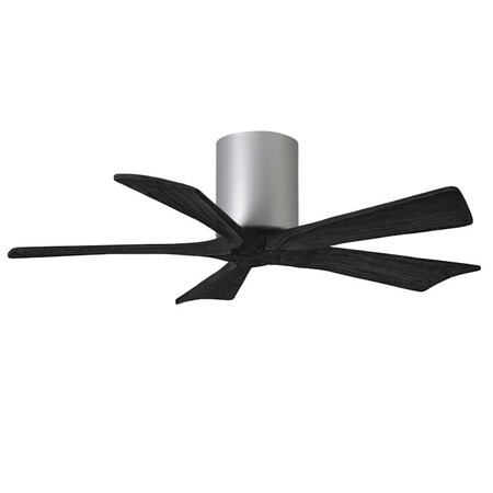 Matthews Fan Co Irene-5H Flush Mounted 42 Ceiling Fan In Nickel/Matte Black Blades IR5H-BN-BK-42